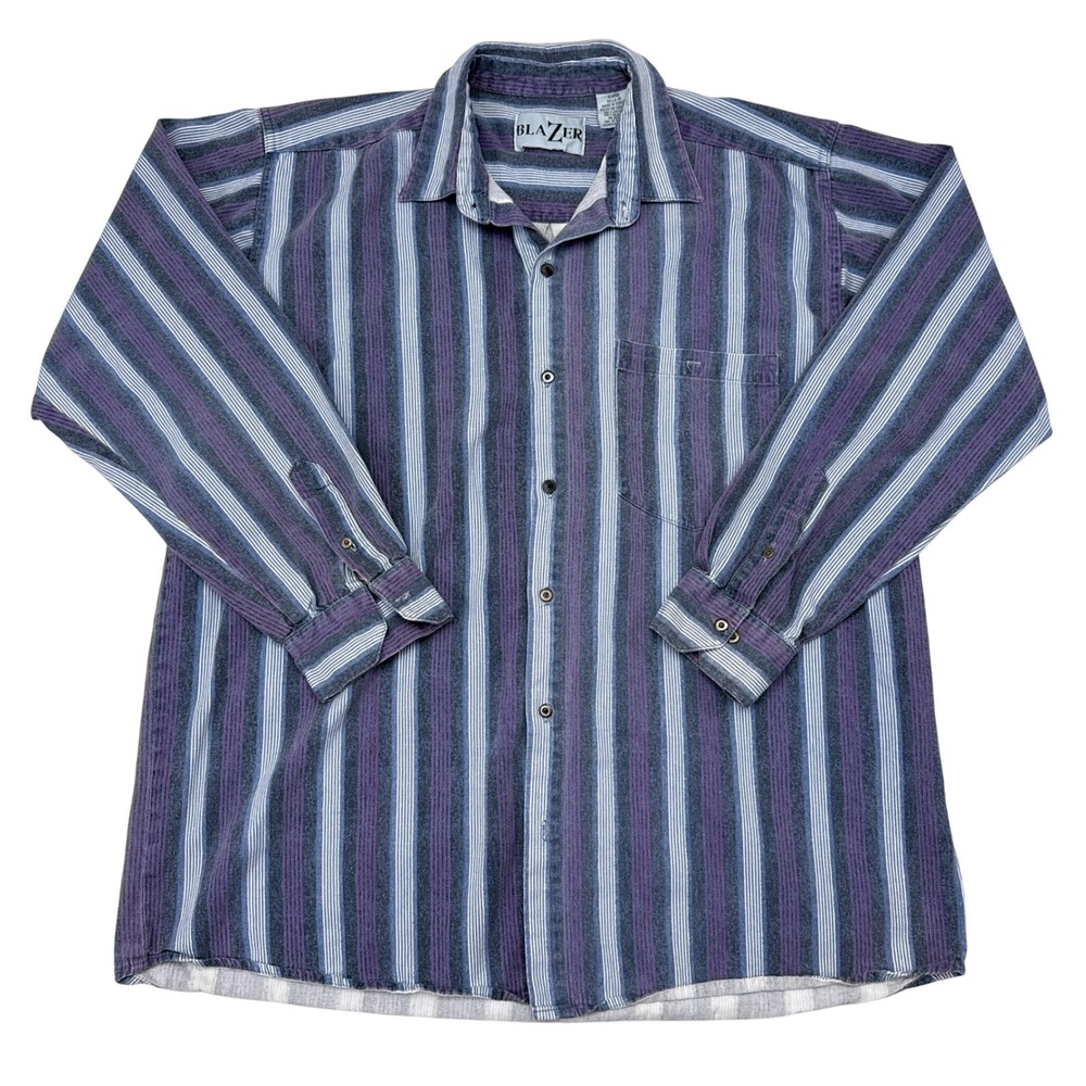 Vintage 90s Button Down Shirt XL Striped Saved by the Bell‎ Zack Morris Retro